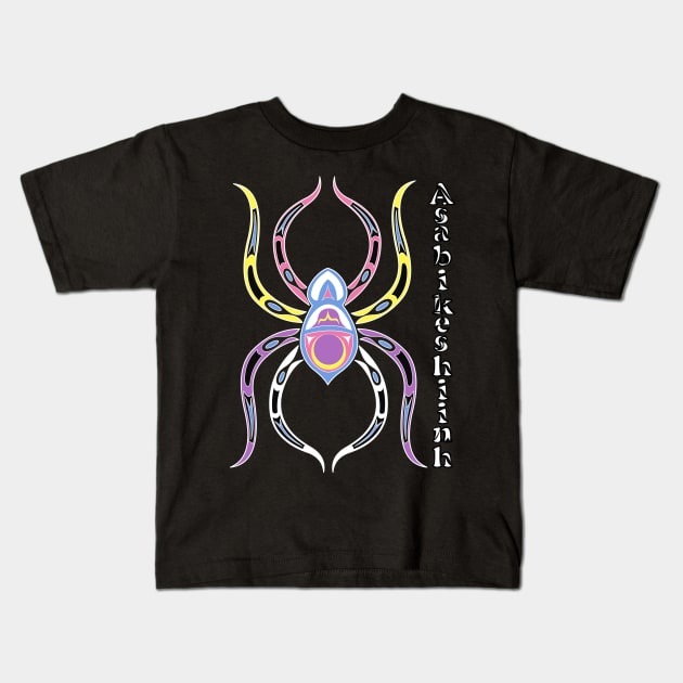 Asabikeshiinh (spider) Bigender Pride Kids T-Shirt by KendraHowland.Art.Scroll